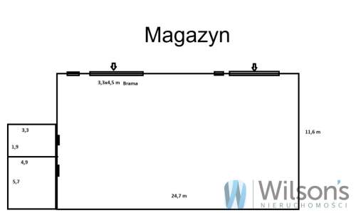 Magazyn z biurami 370 m w okolicy Janek.