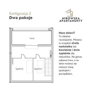 Dwupoziomowe mieszkanie z tarasem i balkonem