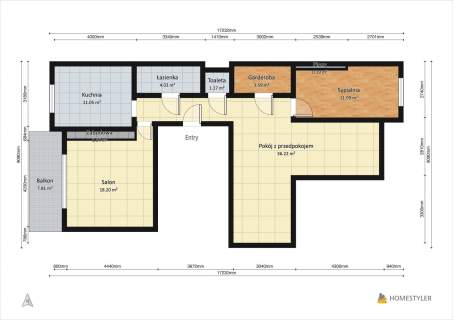 Przestronne 3 pokojowe mieszkanie 86,25 m2, Czuby