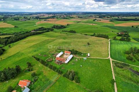 Gospodarstwo 17 ha, dom, budynki Mazury, Lakiele