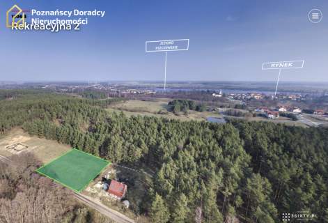 Piękna działka przy lasku, 800m od jeziora