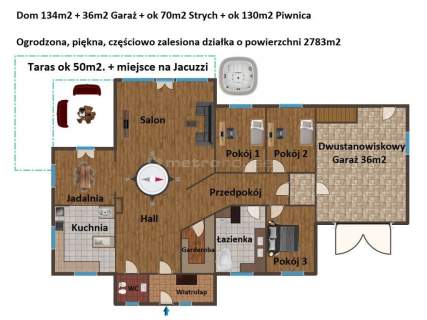 Przytulny dom 134m2 działka 2783m2 Grabanów