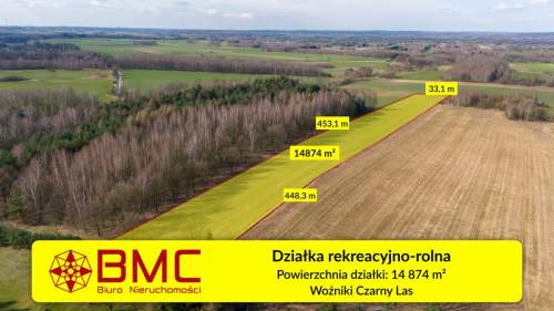 Działka rekreacyjno rolna Czarny Las 1,49ha