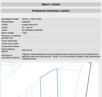 Działka z Potencjałem nad Rzeka Narew 8400m2 Targonie Wielki