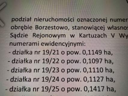 Oferta sprzedaży działki w Borzestowie