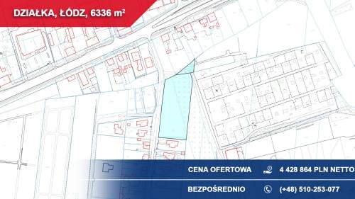 Działka inwestycyjna   Łódź, ul. Łomnicka 21 TOP lokalizacja...