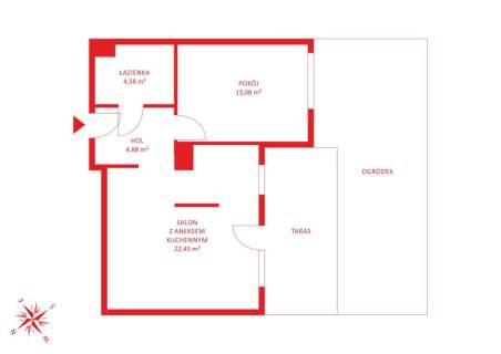 2-pokojowe mieszkanie z ogródkiem i klimatyzacją