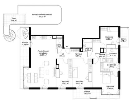 Penthouse wśród zieleni Dolny Mokotów