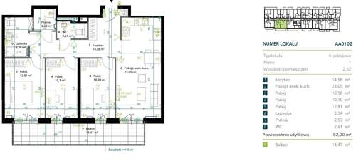 4 pokoje z dużym balkonem 15m2 1.kw 2026