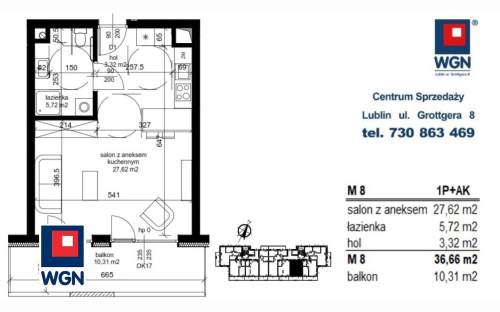 Mieszkanie na sprzedaż, 36,66 m2, Łęczna