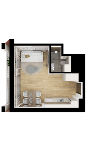 Kawalerka 27,49m2, balkon, III piętro, Warszawska