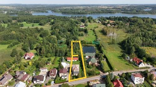 Dom z halami duża działka, 300 m od jeziora