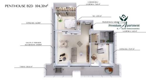 Penthouse 104,31 m2 Nowa inwestycja Waryńskiego