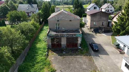 Dom z halami duża działka, 300 m od jeziora