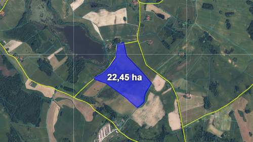 Działka z Warunkami Zabudowy 22,45 ha Żabin, gm. Banie Mazurskie
