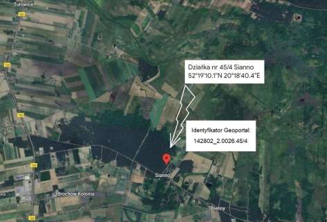 Działka rekreacyjna Sianno graniczy z Kampinosem