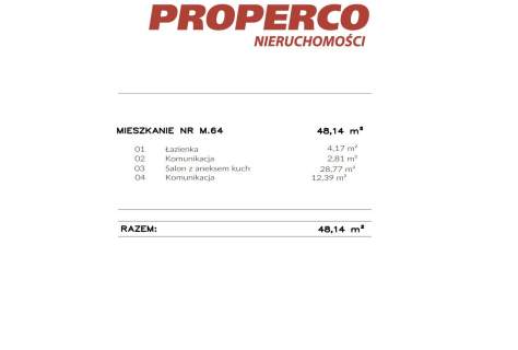 Mieszkanie 2 pok, 48,29m2, KSM, Bohaterów Warszawy
