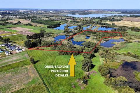 Działka siedliskowa ze stawem, pod miastem.