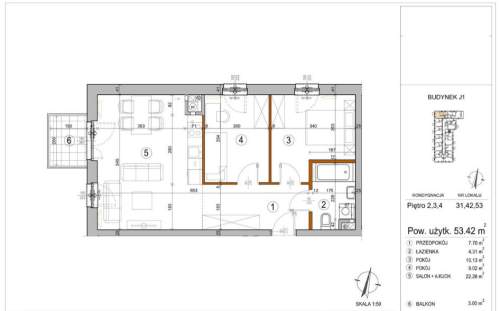 Mieszkanie 53,42 m2 Rembertów od Dewelopera