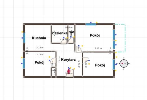 3 pokojowe mieszkanie 58m2, ul.Orzechowa