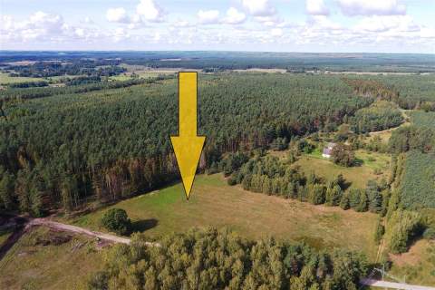 Dwie działki budowlane położone pod lasem.