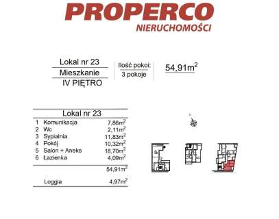 Zespół pokoowy 2pok., 42,57m2, ul. Klonowa