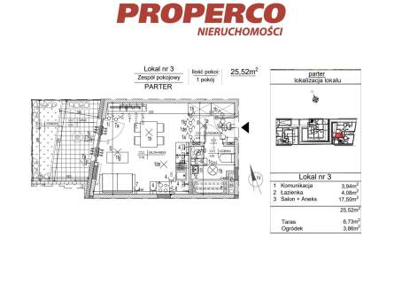 Zespół pokojowy, 1pok., 25,52 m2, ul. Klonowa