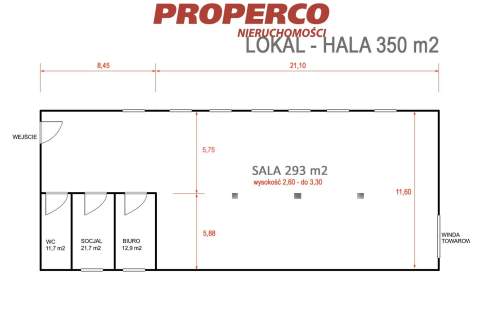 Hala produkcyjno - magazynowa, 350m2, Pakosz