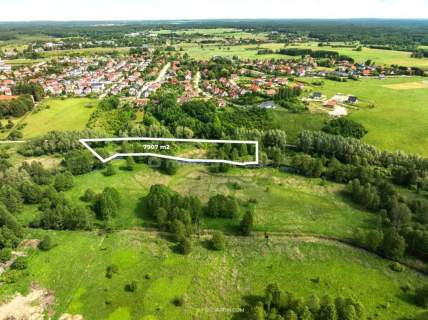 Działka z linią brzegową rzeki Pisy
