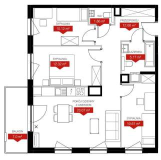Nowe Jeżyce 4 pokoje duży balkon od południa
