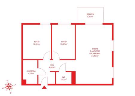 Mieszkanie na sprzedaż, 64,21 m2, Gdańsk