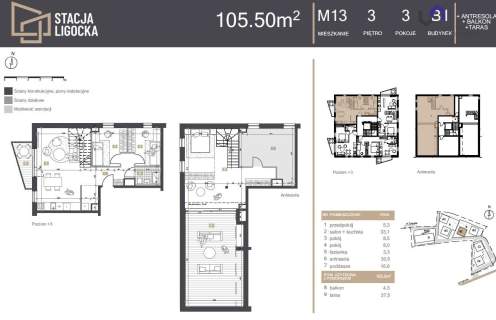 NOWE MIESZKANIA 3 POKOJE. BALKON, TARAS, ANTRESOLA