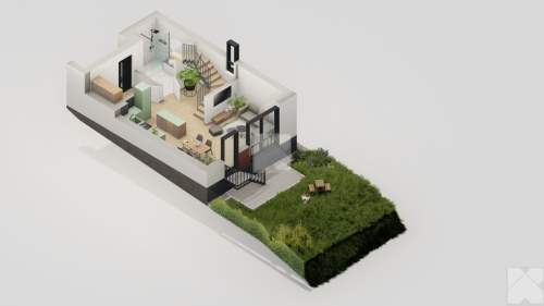 Dom szeregowy 89,95 m2 Taras z ogrodem RABAT 