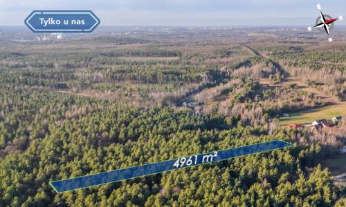 Duża działka budowlana - leśna Srocko gm. Mstów