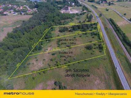 Szczytno, działka rolna 3,44 ha, wjazd na DK 53
