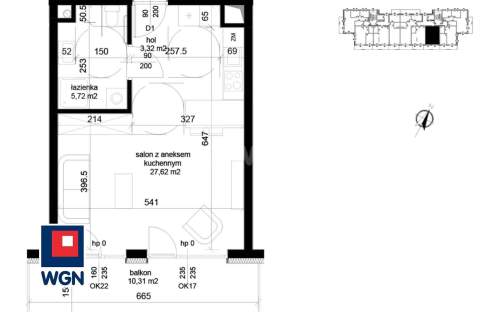 Mieszkanie na sprzedaż, 36,66 m2, Łęczna
