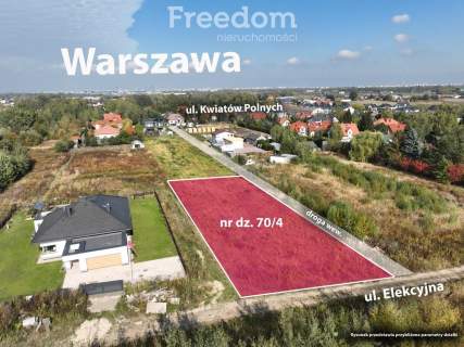 Działka budowlana 1284 m2, media, Dawidy Bankowe