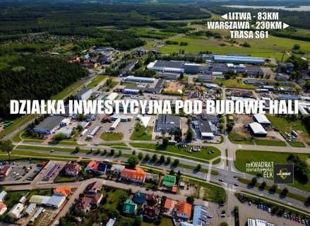 Działka inwestycyjna pod budowę hali.
