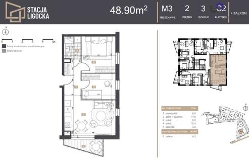 NOWE MIESZKANIA. 3 POKOJE BALKON 