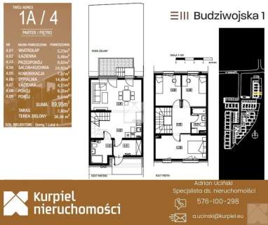 Dom szeregowy 89,95 m2 Taras z ogrodem RABAT 