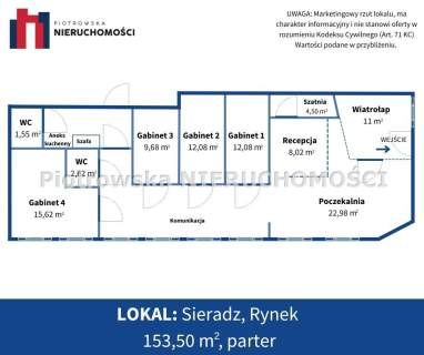 Biuro do wynajęcia, 153,5 m2, Sieradz