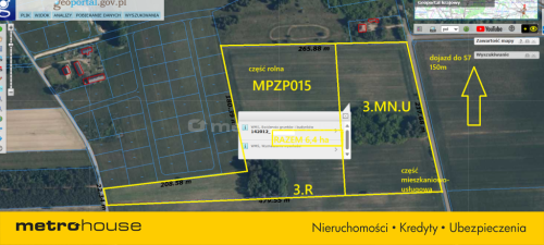 6,4ha rolno/budowlano/usługowa przy S7 k/ Warszawy