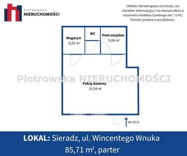 Biuro do wynajęcia, 85,71 m2, Sieradz