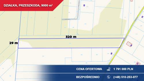 Teren inwestycyjny 9000 m2 Przeszkoda, gm. Żabia Wola