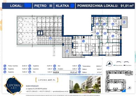 Mieszkanie 91,6m2 z tarasem 89m2 Komórka Garaż