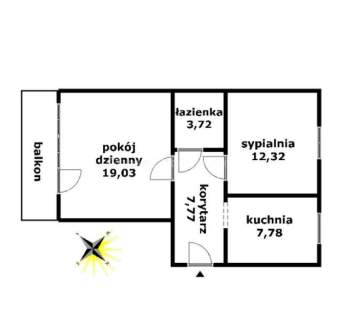 Duże mieszkanie z balkonem w dobrej lokalizacji.