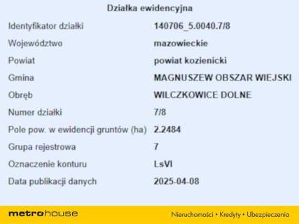 Działka leśna 22 484 m godzina od Warszawy