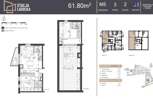 NOWE MIESZKANIA 2 POKOJE. BALKON, TARAS 43,4m2