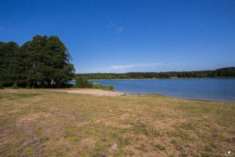 Domek letniskowy nad jeziorem Gim, piękna okolica, las