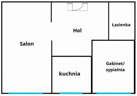 Przestronne 2 pokoje z osobną kuchnią